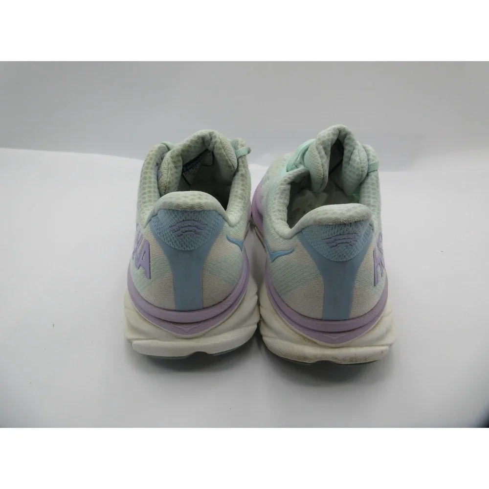 Hoka One‎ One Clifton 9 Running Shoes Womens Size 7.5 Mint Green Purple Sneakers